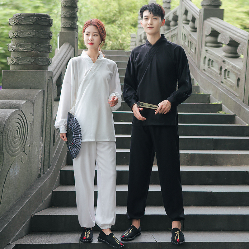 道士服装男女太极服新款飘逸太极拳练功服亚麻武术服训练服道袍