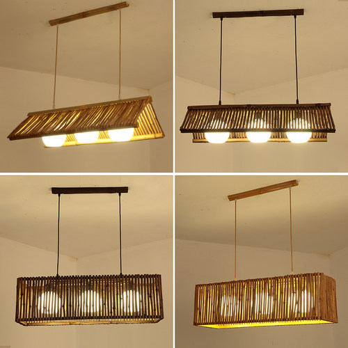 竹艺侘寂风茶室民宿餐厅吊灯