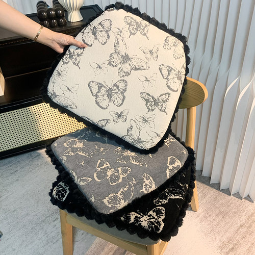 马蹄形坐垫雪尼尔加厚冬季客厅椅子垫凳子垫