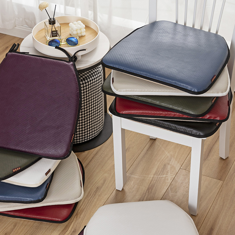 皮质加厚b坐垫椅子垫夏季隔水隔尿餐桌办公室椅子垫套家用座垫定