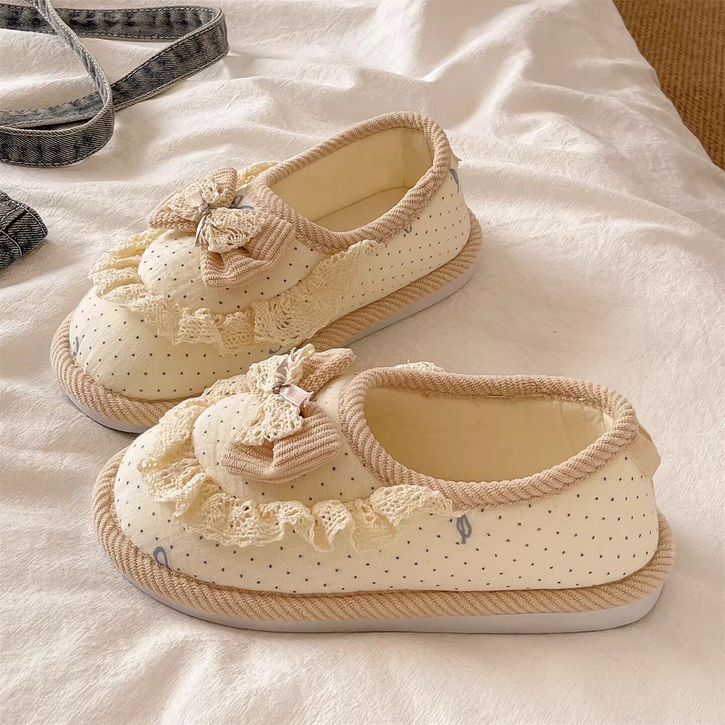 夏季薄款月子鞋孕妇防滑3456月份透气舒适包跟厚度月子棉拖鞋春秋