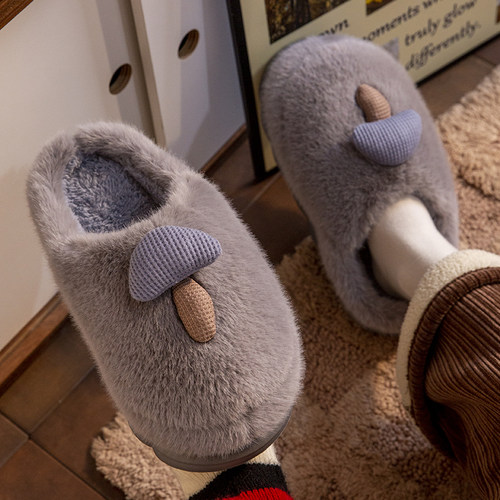 一家三口蘑菇棉拖鞋2024新款