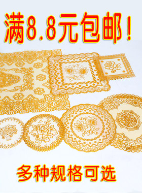 pvc烫金西餐垫防滑圆形烟灰缸垫