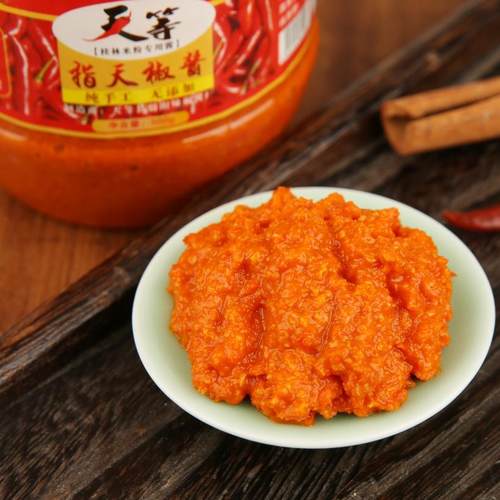 广西辣椒酱桂林米粉老友粉北京上海天等指天椒酱末500克包装红酱