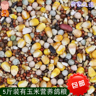 包邮5斤装有玉米鸽粮赛飞营养饲料鸟食信鸽观赏鸽肉鸽粮鸽子食