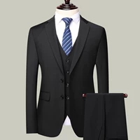 Черный (два пряжки) (вверху + брюки) + синий полосатый галстук