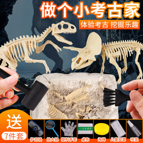 考古宝石恐龙化石挖掘