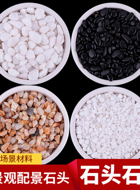 沙盘建筑模型材料白色石子微景观场景多肉模型石头颗粒鱼缸花雨石