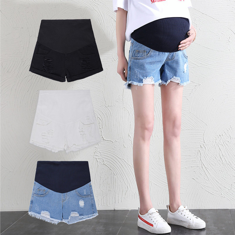 孕妇牛仔短裤女夏2019新款春秋薄款时尚潮妈春夏外穿打底裤子夏装