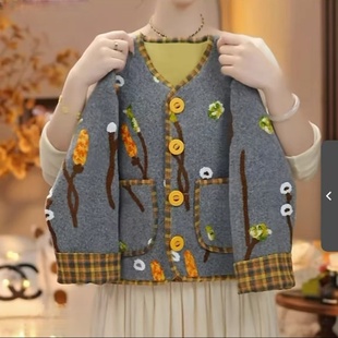 女童皮毛一体呢大衣外套2025新款秋冬卡通可爱加厚开衫刺绣韩系潮