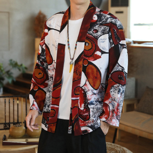 172 风秋季新款男士外套复古开衫汉服P35 模特图图片
