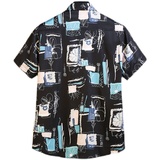 8801-8807新款男士大码夏季短袖印花衬衫P40挂拍组合款，男装衬衫，星座1615