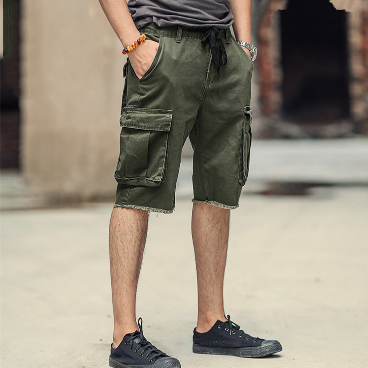 特價夏裝水洗毛邊休閑褲男士多口袋工裝短褲牛仔短褲五分褲潮K716在類目 男裝, 休閒褲中 - 來自Buy2taobao.com提供專業的淘寶代購服務