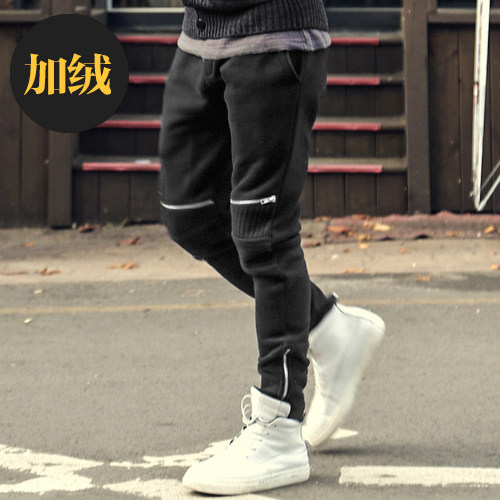 骑士运动裤拉链收脚裤潮男卫裤机车休闲裤螺纹小脚裤慢跑裤K1031在类目 男装, 休闲裤中 - 来自Buy2taobao.com提供专业的淘宝代购服务