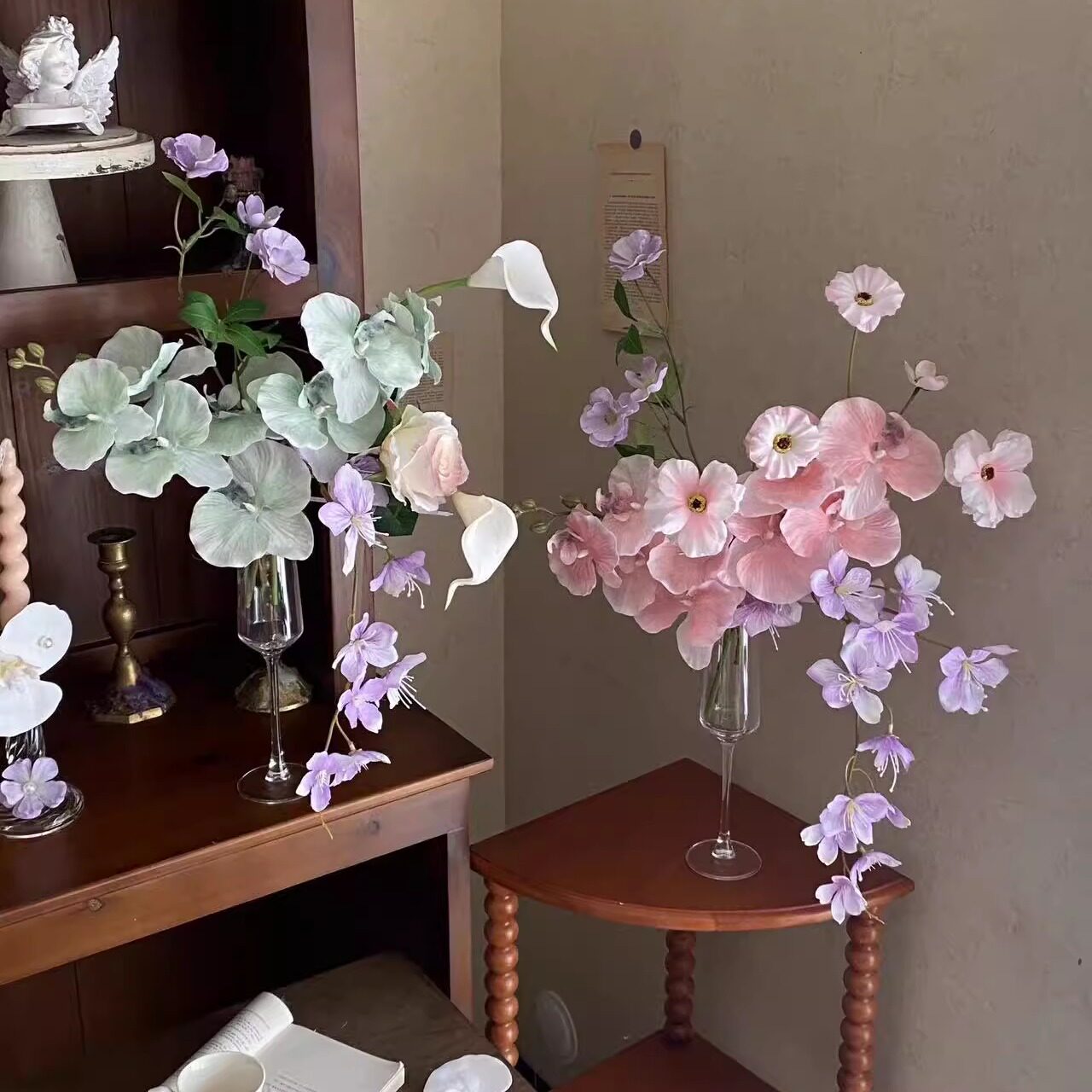 原创设计法式酒杯花套装餐厅民宿家居摆件装饰仿真花假花蝴蝶兰,家居饰品,仿真花/假花,淘宝优惠券,粉丝福利购,淘宝优惠卷