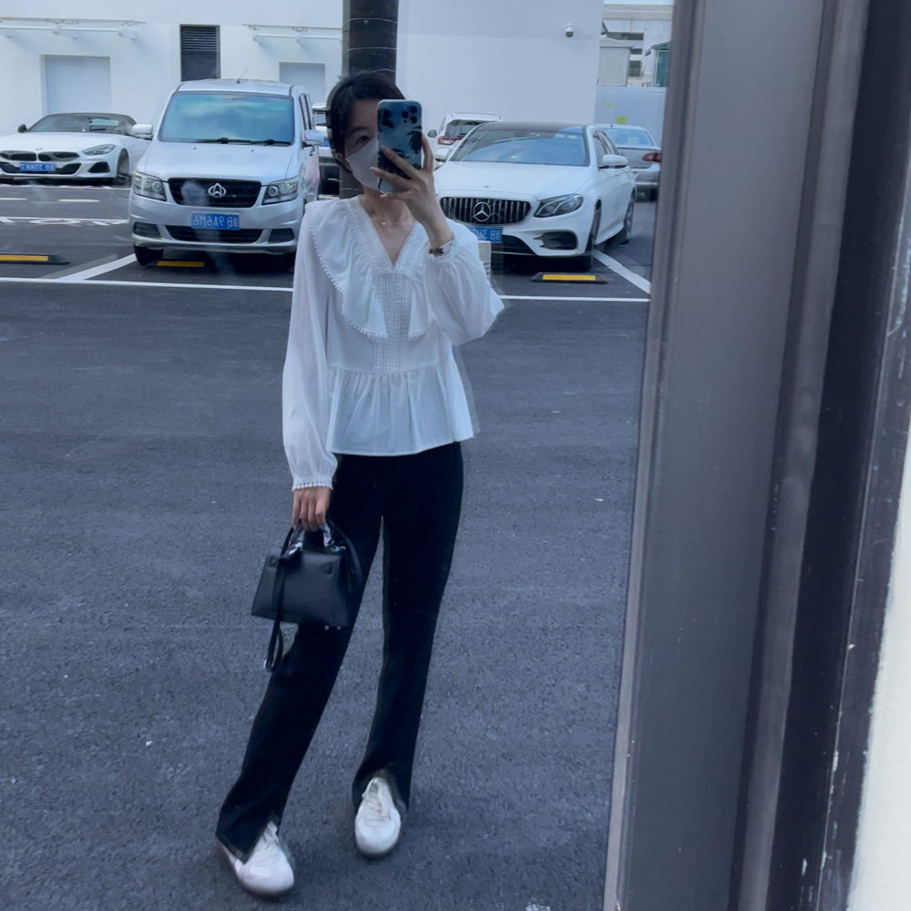 muzi “超模西裤”显瘦显高天花板 立裁垂坠高质感开衩微喇裤