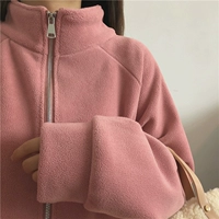 Muzi 23 осень/гигантская теплая и мягкая и толстая композитная ткань встряхнуть бархатная стойка -стоящая верхняя куртка