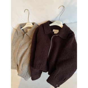 绵羊毛～高克重纯手工夹克双面呢外套 羊驼绒 muzi 苏力大衣