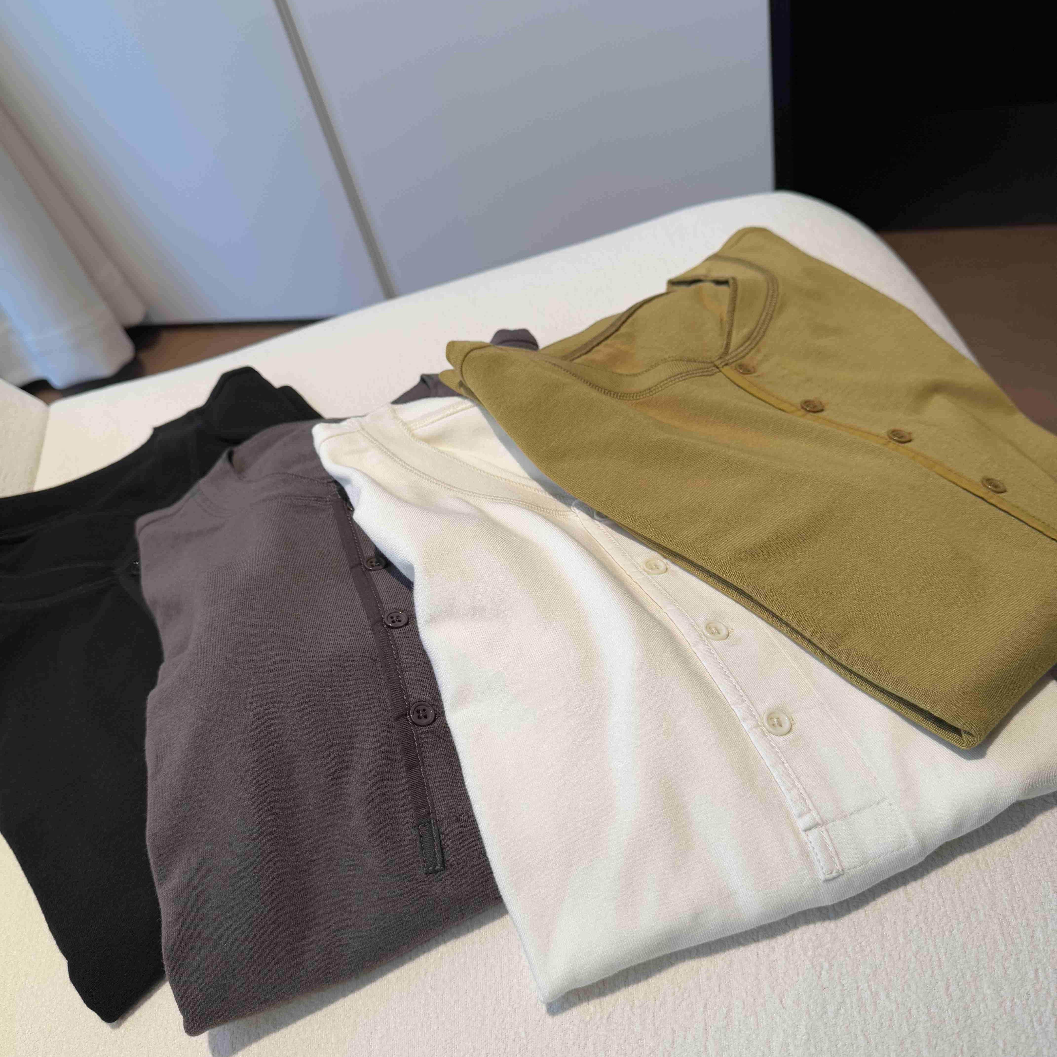 “软糯 小方酪”全精工细节软绵绵气质亨利领半门襟显瘦打底长袖T