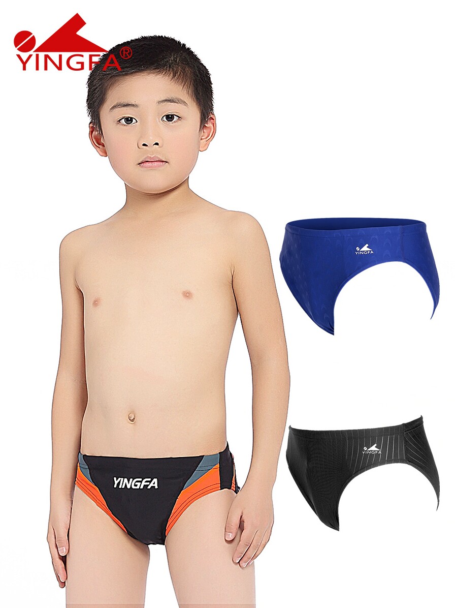 Yingfa Boys swimming trunks professional swimsuit training competition color swimming trunks for men and children