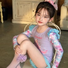 Ailanfeili儿童泳衣女童长袖连体游泳速干防晒美人鱼泳衣503