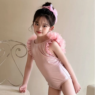 207女童泳衣连体人鱼姬公主速干小众设计宽肩带小平角度假泳衣