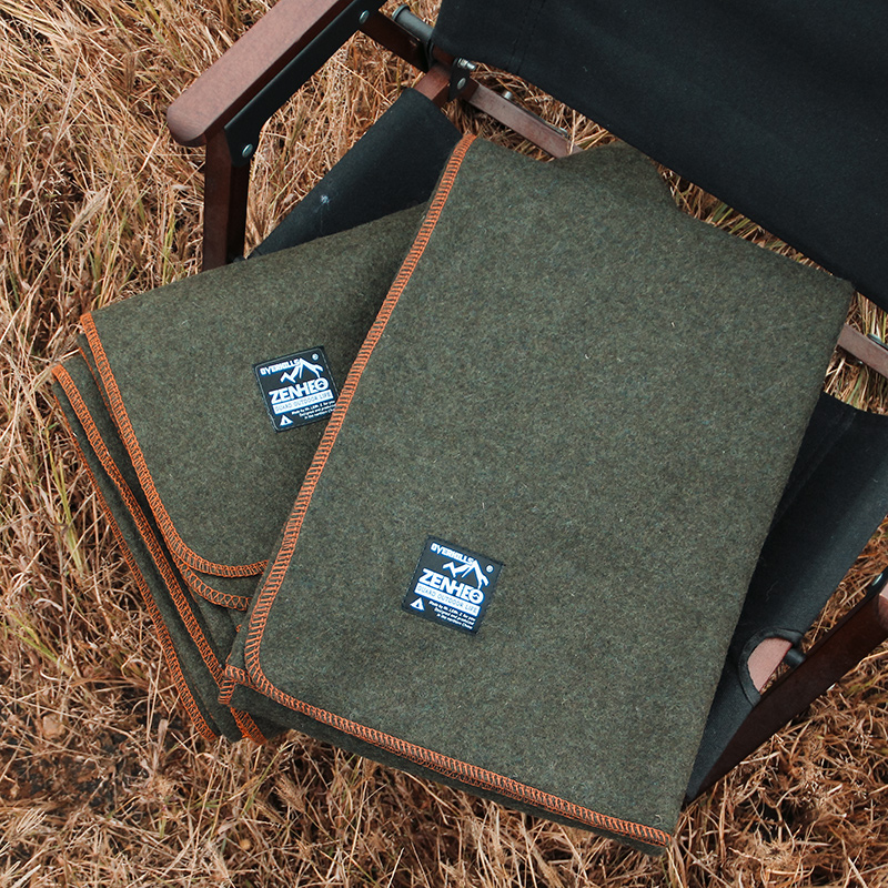 ZENHEO卓赫高毛含量羊毛毯户外露营野餐加厚保暖垫盖毯披肩可水洗