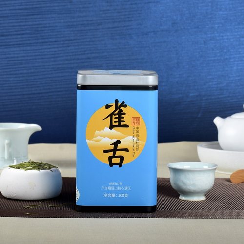 2025新茶峨眉雪芽 高山雀舌绿茶100g 春茶嫩芽蓝罐装自饮