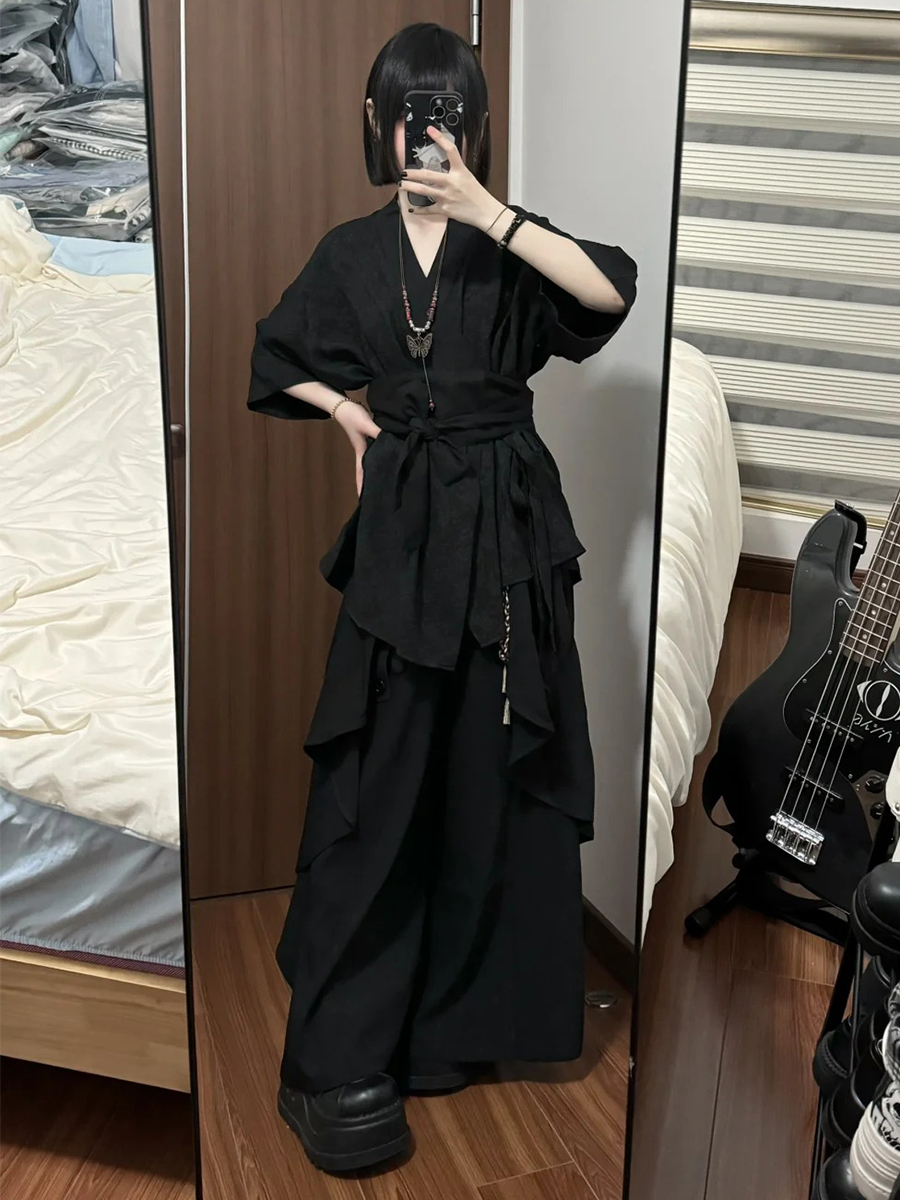 thumbnail for Yohji Yamamoto shirt women's loose and irregular sense of luxury, Yamamoto style, dark and handsome jacket