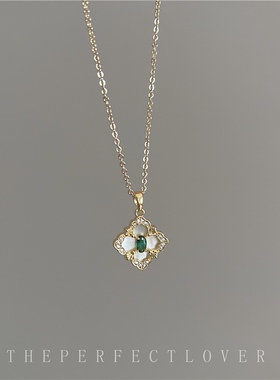 轻奢小众贝母银女项链满钻白贝母