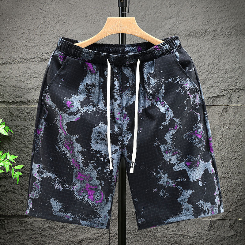 新款迷彩短裤男夏季宽松休闲五分裤时尚潮流个性大花裤衩沙滩中裤