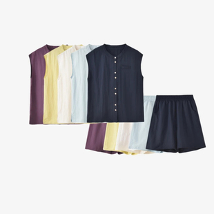 韩系老钱风休闲无袖马甲套装女2025夏季小个子气质宽松短裤两件套
