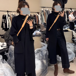 春秋新款韩系穿搭慵懒风软糯中长款毛衣外套外搭针织开衫高级感女