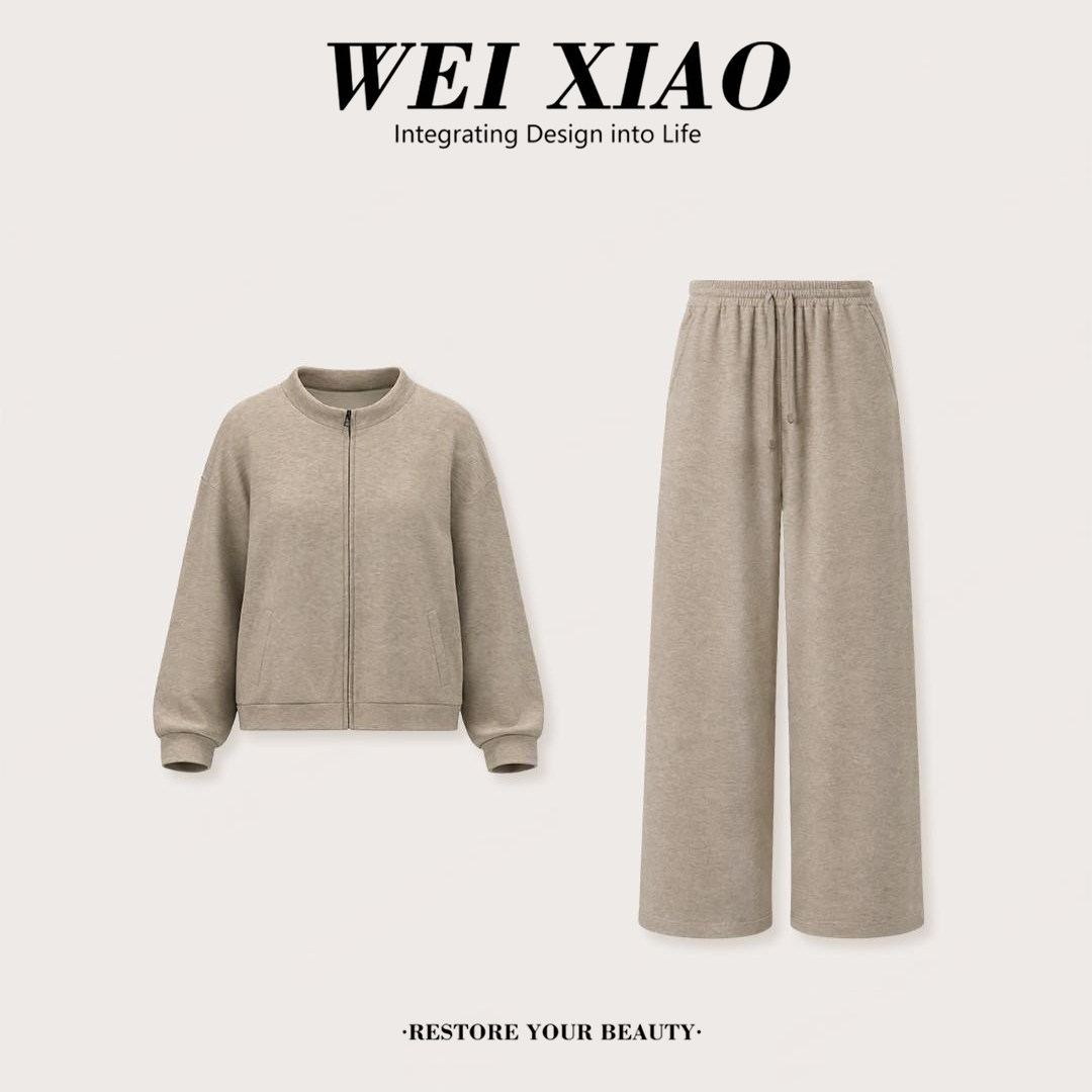 新款极简风舒适女装时尚气质感显瘦运动简约风洋气女减龄两件套装