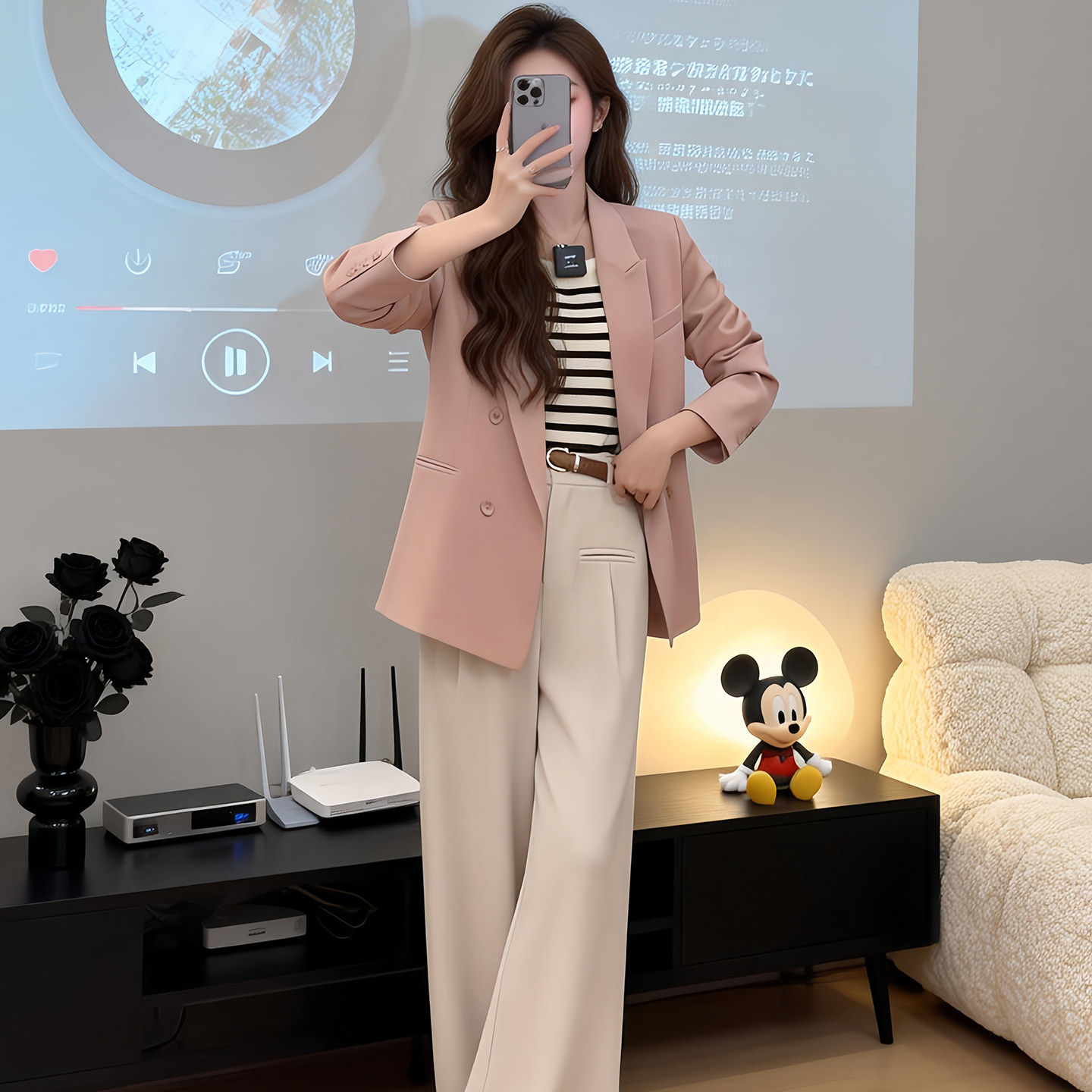 西装外套女装春秋韩版2026新款高级感胖MM休闲大码宽松长袖小西服