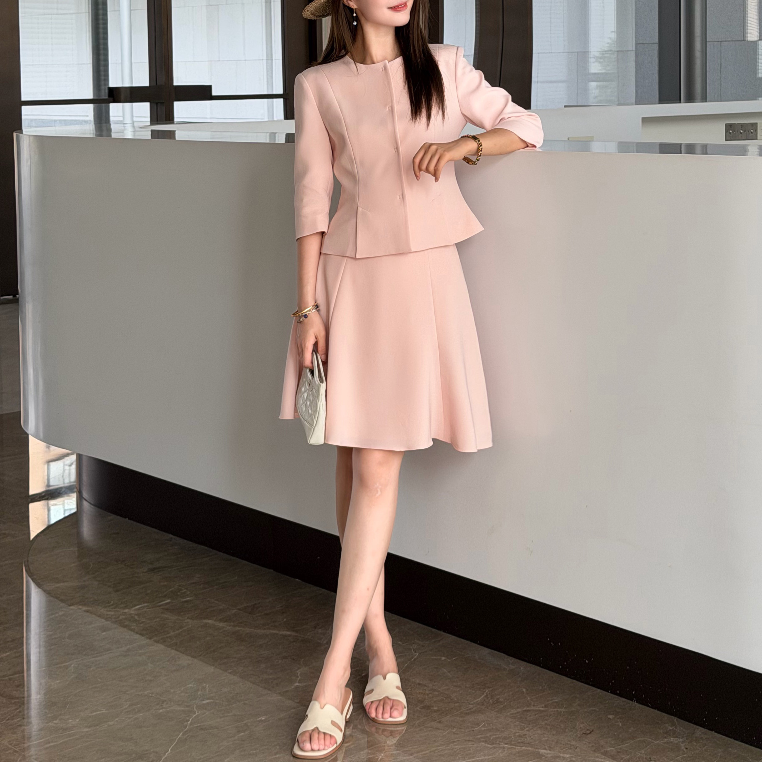 时尚感百搭高腰显瘦上衣半身裙套装气质优雅女性千金风氛围感女装
