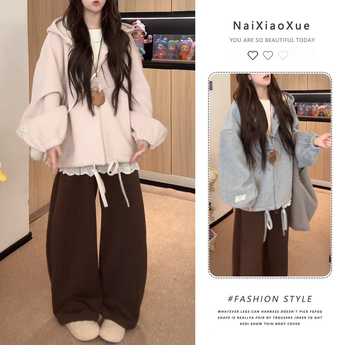 韩系甜美少女风时髦加厚设计舒适高质女斗篷茧型重磅冬季厚款大衣