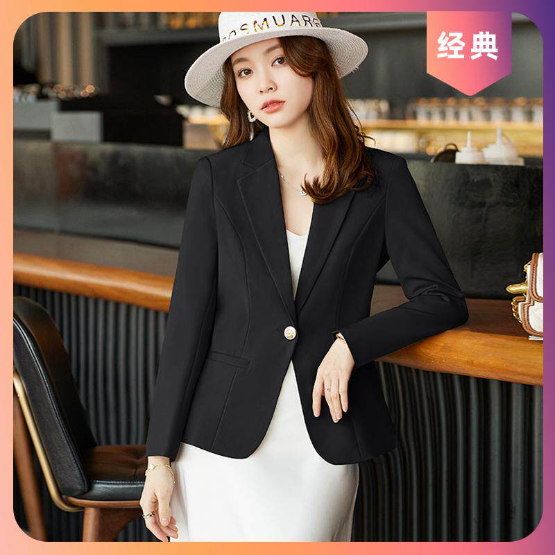 黑色小西装外套女短款春秋2026新款修身收腰休闲气质女士西服上衣