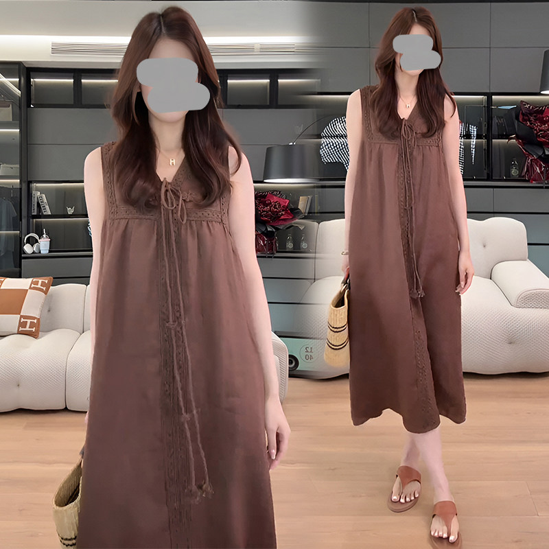 漂亮巨好看气质高级感咖色连衣裙女2026夏季新款今年流行爆款裙子