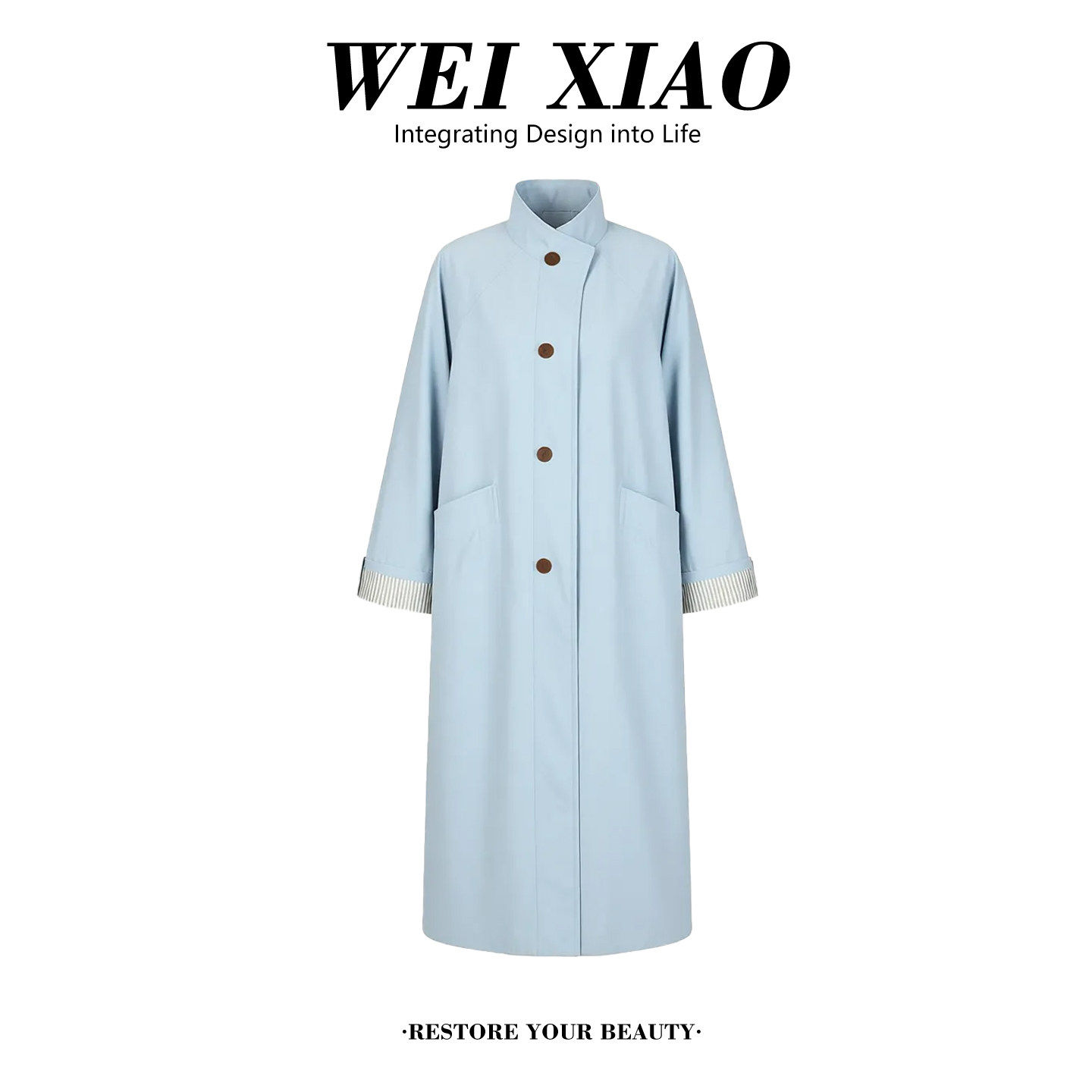 气质立领单排扣中长款风衣女2026春秋高级感韩版宽松显瘦外套大衣