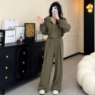 连帽卫衣运动套装女2026春秋新款小个子穿搭一整套时尚休闲两件套