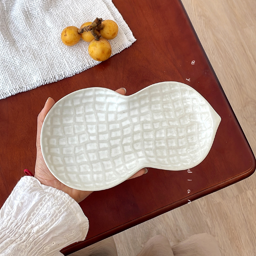 一家小店 好事发生 中式美学 花生点心小食盘 粗陶 茶壶壶承 菜盘