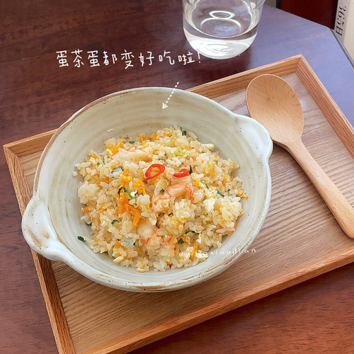 一家小店  笨笨的可爱感 粗陶 胖胖双耳酸奶麦片碗 小食碗 吃饭碗