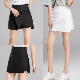 职业短裙夏简约半身裙高腰包裙2019秋季 防走光a字裙 开叉裙裤