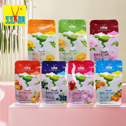 可可西里八宝茶盖碗茶重瓣玫瑰菊花红枣桂圆枸杞组合袋茶100g*7袋