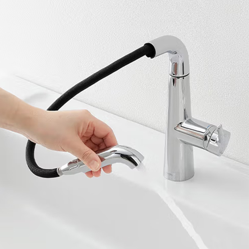 TOTO水龙头家用防溅洗手台盆枪灰色冷热水TLS073J0C抽拉旋转龙头