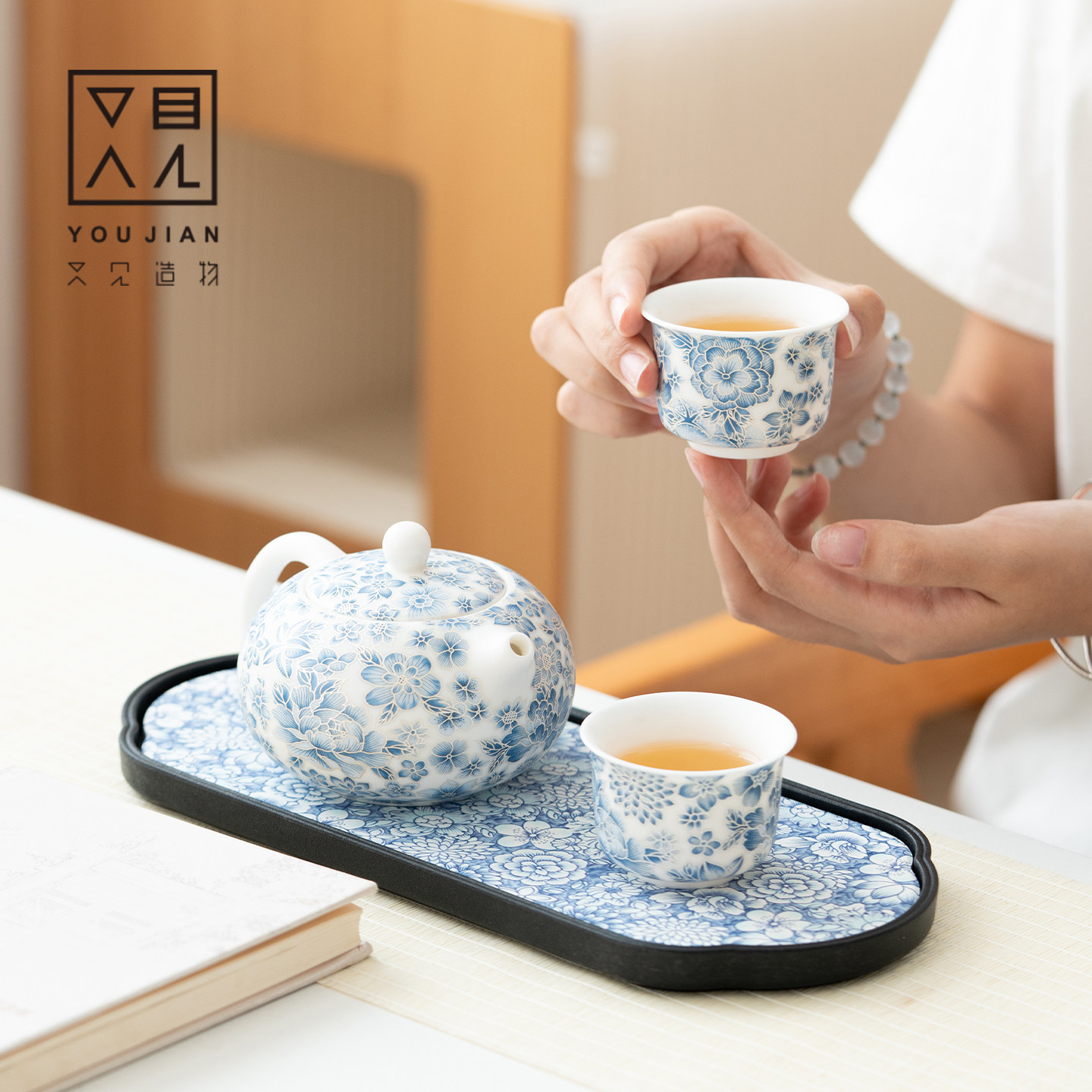 又见造物掐丝满花茶壶中式陶瓷泡茶壶小套装家用茶杯高档功夫茶具