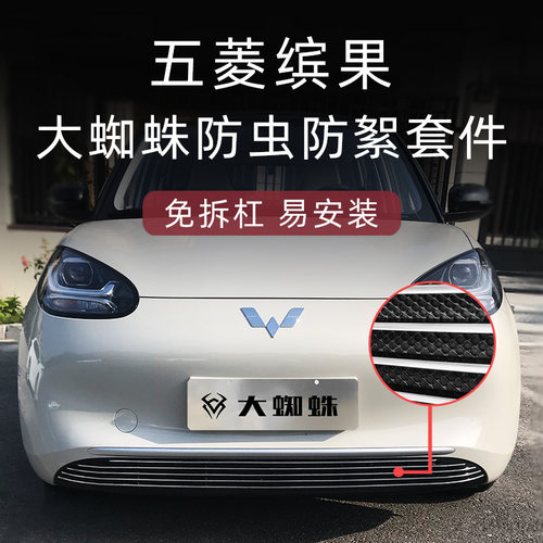 23-2025款五菱缤果防虫网前脸保险杠中网装饰亮条外观改装件用品