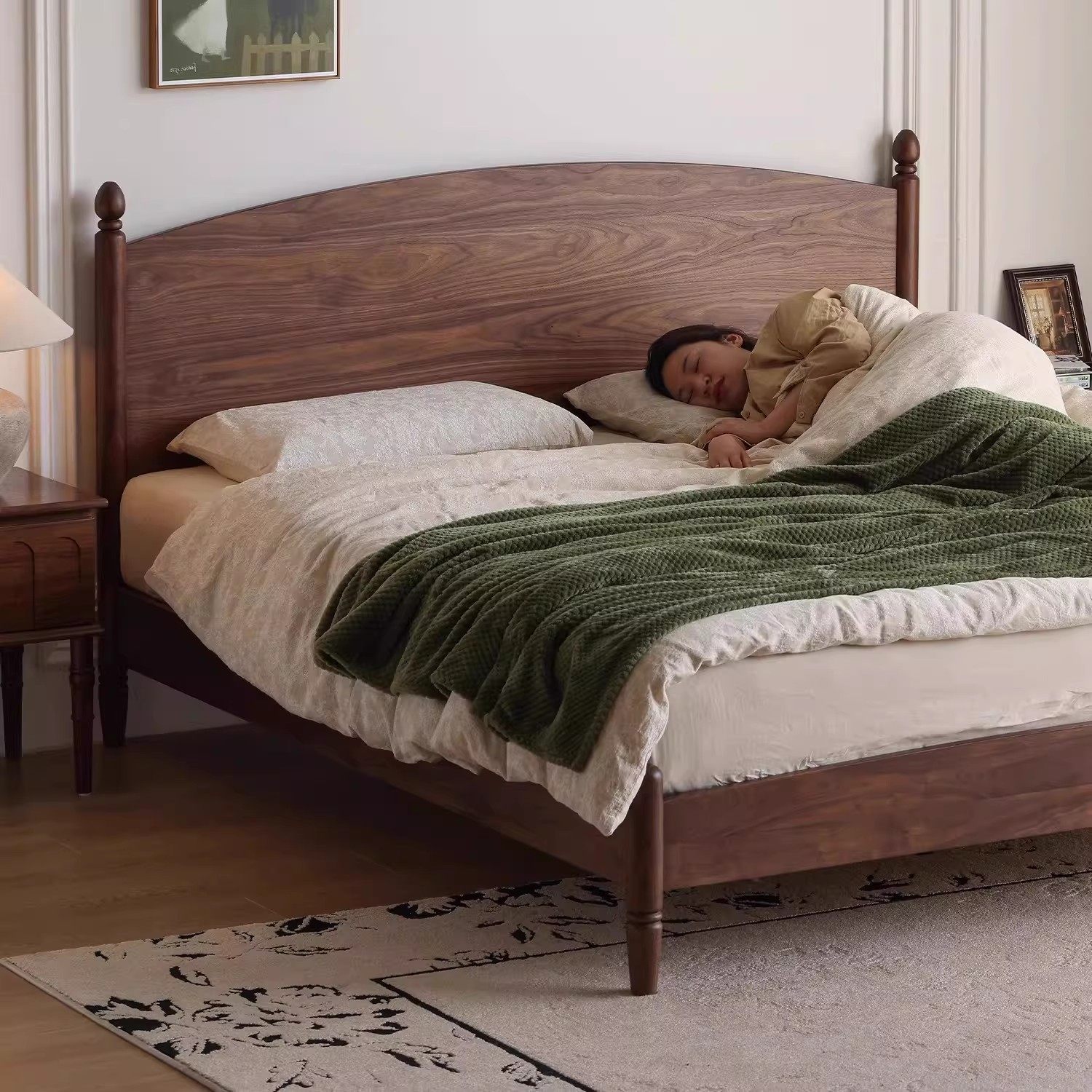 馨佰利实木床主卧1.5米双人床卧室大床新款家具高端大气胡桃木床,住宅家具,实木床,淘宝优惠券,粉丝福利购,淘宝优惠卷