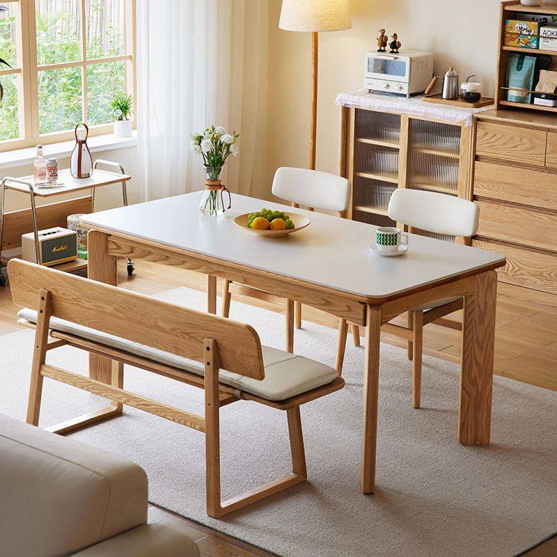馨佰利岩板实木餐桌2026新款家用客厅小户型方桌简约奶油原木风桌,住宅家具,岩板餐桌,淘宝优惠券,粉丝福利购,淘宝优惠卷